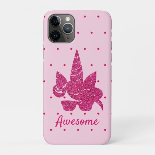 Unicorn Pink Glitter Cute Girly Kinder Case-Mate iPhone Case (Achterkant)