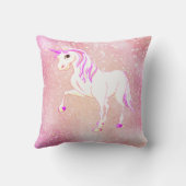 Unicorn Pink Glitter Girl Cute Nursery Kussen (Achterkant)