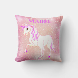 Unicorn Pink Glitter Girl Cute Nursery Kussen