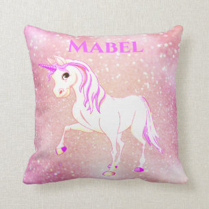 Unicorn Pink Glitter Girl Cute Nursery Kussen