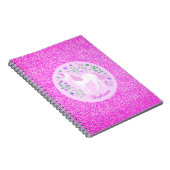 Unicorn Pink Glitter Persoonlijke naam Notitieboek (Rechterzijde)
