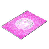 Unicorn Pink Glitter Persoonlijke naam Notitieboek (Linkerzijde)