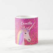 Unicorn Pink Glitter Sparkle Magical Personalized Koffiemok (Center)
