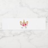 Unicorn Pink Gold Birthday Party Waterfles Etiket (Enkel label)