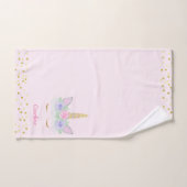 Unicorn Pink Gold Glitter Girl's Name Bad Handdoek (Handdoek)