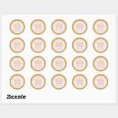 Unicorn Pink & Gold Party Favor Label Sticker Seal (Vel)