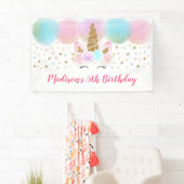 Unicorn Pink Gold Rainbow Girl Birthday Spandoek (Insitu)