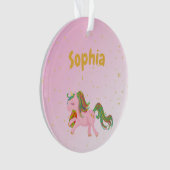 Unicorn Pink Gold Spots Girly Cute Ornament (voorkant)