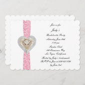 Unicorn Pink Lace Bachelorette Kaart (Voorkant / Achterkant)