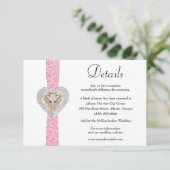 Unicorn Pink Lace Weddenschap Details Informatiekaartje (Staand voorkant)