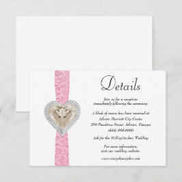Unicorn Pink Lace Weddenschap Details Informatiekaartje