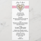 Unicorn Pink Lace Wedding Menu Kaart (Voorkant)
