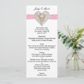 Unicorn Pink Lace Wedding Menu Kaart (Staand voorkant)