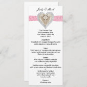 Unicorn Pink Lace Wedding Menu Kaart (Voorkant / Achterkant)