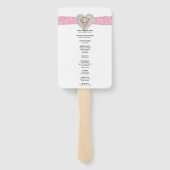 Unicorn Pink Lace Wedding Program Fans Handwaaier (Achterkant)