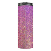 Unicorn Pink Ombre Glitter Gepersonaliseerd Thermosbeker (Achterkant)