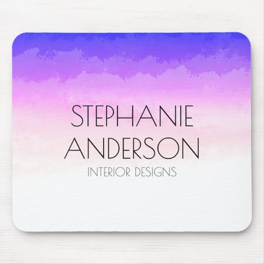 Unicorn Pink Paarse Holografie Abstracte Waterverf Muismat (Voorkant)