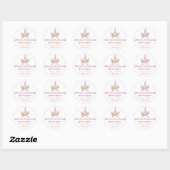 Unicorn Pink Party Favor Ronde Sticker (Vel)