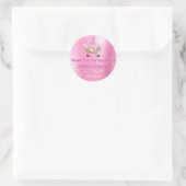 Unicorn Pink Rose Party Favor Label Dank u wel (Tas)