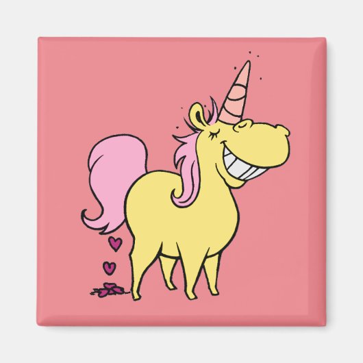 unicorn pink square magnet (Voorkant)