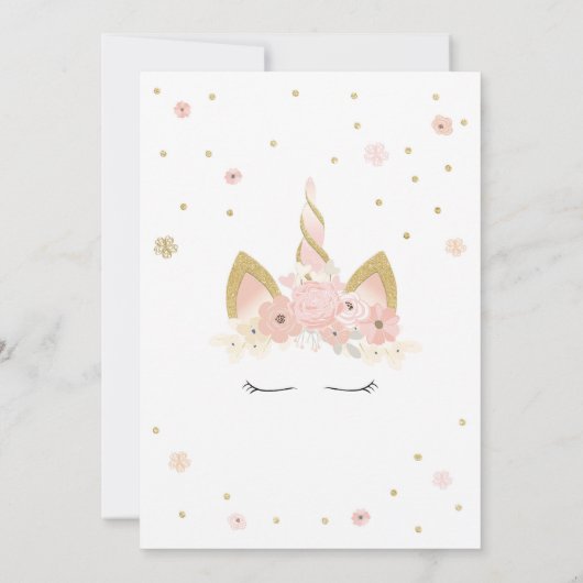 Unicorn Pinks 5X7 Uitnodiging (Achterkant)