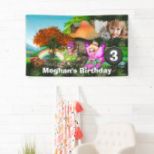 Unicorn pixie regenboogfantasie bosland foto spandoek (Insitu)