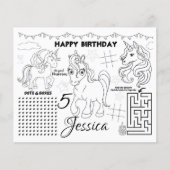 Unicorn placemats, Unicorn-activiteit & kleurpagin (Voorkant)