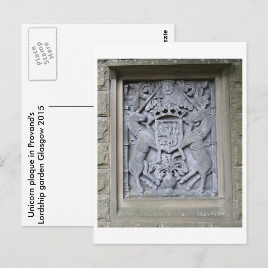 Unicorn Plaque Briefkaart (Voorkant / Achterkant)