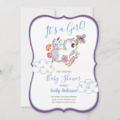 Unicorn Playground - Girl Baby Shower-uitnodiginge Kaart (Voorkant)