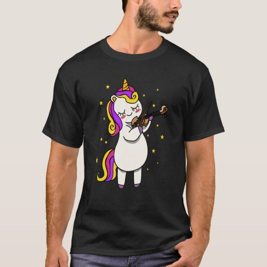 Unicorn Playing Violin Magical Violinist Unicorn T-shirt (Voorkant)