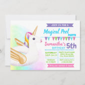 Unicorn poel zomerfeest pastelregenboog kaart (Voorkant)
