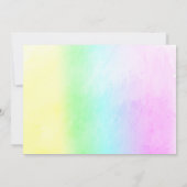 Unicorn poel zomerfeest pastelregenboog kaart (Achterkant)