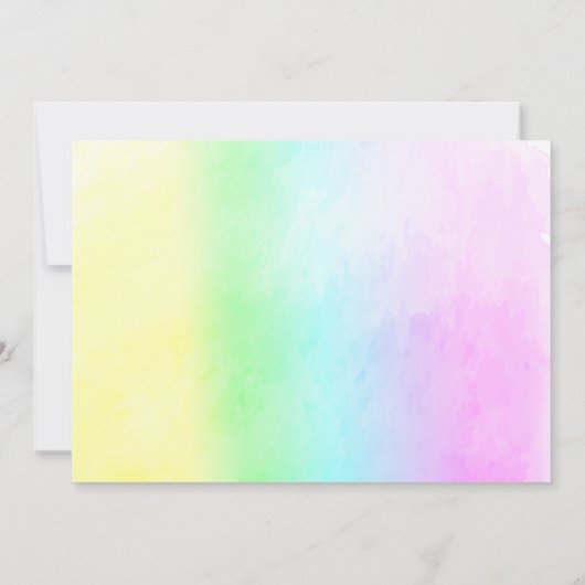 Unicorn poel zomerfeest pastelregenboog kaart (Achterkant)