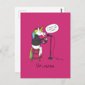 Unicorn Poet Cute Cartoon Briefkaart (Voorkant / Achterkant)