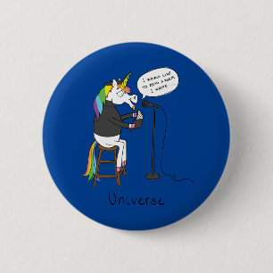 Unicorn Poetry Funny Cute Cartoon Ronde Button 5,7 Cm