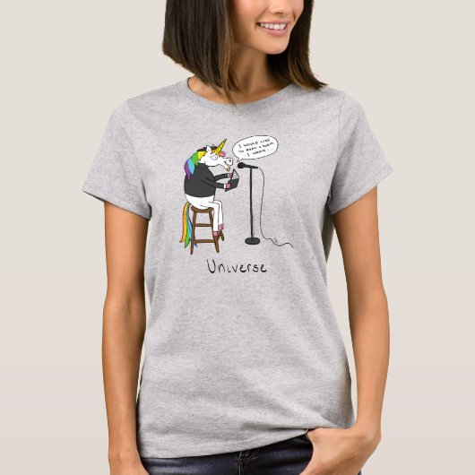 Unicorn Poetry Funny Cute Cartoon T-shirt (Voorkant)