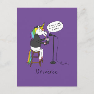 Unicorn Poetry Poet Funny Briefkaart