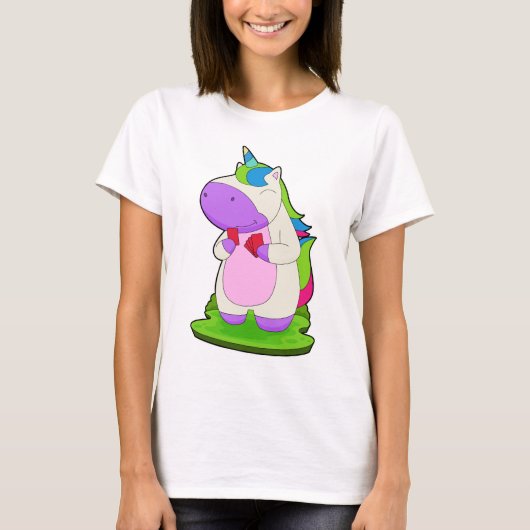 Unicorn Poker kaarten T-shirt (Voorkant)