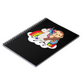 Unicorn Pony aap op de Unicorn regenboogdieren zwe Notitieboek (Linkerzijde)