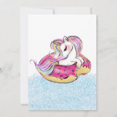 Unicorn Pool Glitter Girl Summer Birthday Kaart (Achterkant)