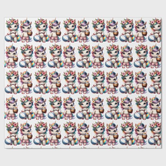 Unicorn Pool Party  Cadeaupapier (Vlak)