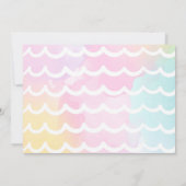 Unicorn Pool Party Invitation Pool Birthday Party Kaart (Achterkant)