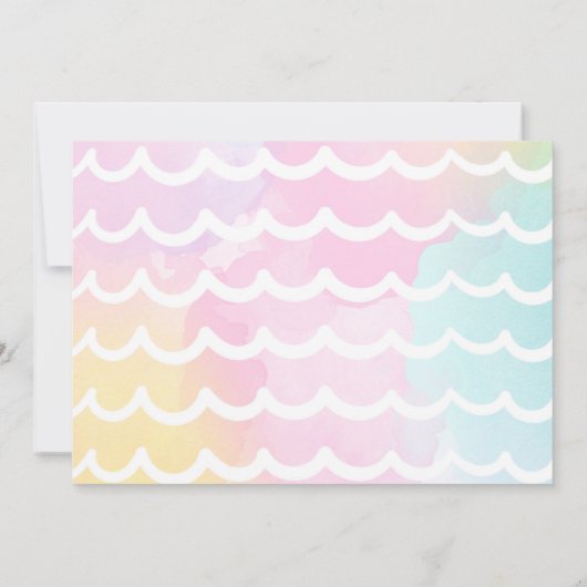 Unicorn Pool Party Invitation Pool Birthday Party Kaart (Achterkant)