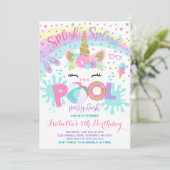 Unicorn Pool Party Invitation Pool Birthday Party Kaart (Staand voorkant)