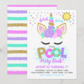 Unicorn Pool Party Kaart (Voorkant / Achterkant)