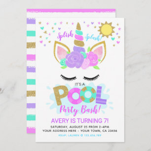 Unicorn Pool Party Kaart