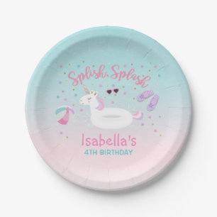 Unicorn Pool Party Paper Bord Unicorn Birthday