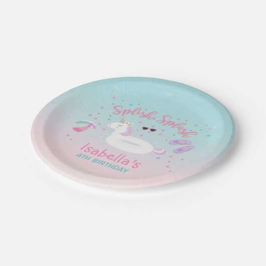 Unicorn Pool Party Paper Bord Unicorn Birthday (Gekanteld)