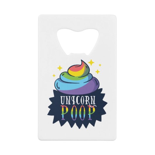 Unicorn Poop Creditkaart Flessenopener (Voorkant)