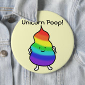 Unicorn Poop Funny Button Rainbow Poop Cute Joke (In situ)